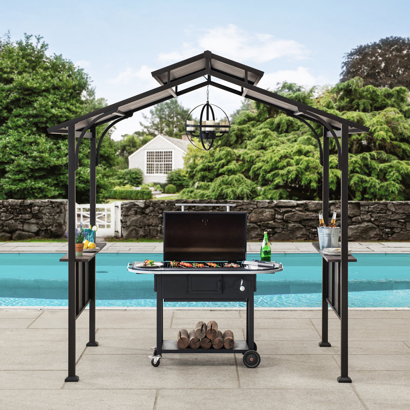 Sunjoy Kent 8 Ft. W x 5 Ft. D Steel Grill Gazebo & Reviews Wayfair